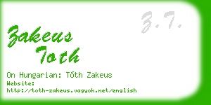 zakeus toth business card
