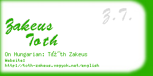 zakeus toth business card